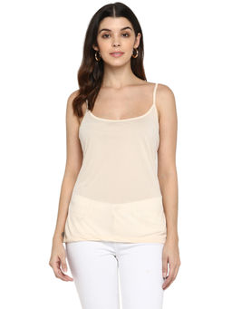 Aditi Wasan - Off-White Polyester Spaghetti Strap Camisole Top