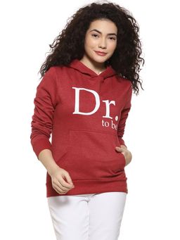 Campus Sutra - Maroon Printed Sweatshirt