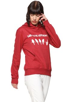 Campus Sutra - Maroon Printed Sweatshirt