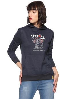 Campus Sutra - Blue Printed Sweatshirt