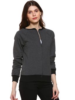 Campus Sutra - Grey Solid Sweatshirt