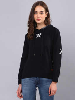 Campus Sutra - Women Black Color Sweatshirt