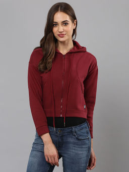 PINACOLADA - Women Maroon Color Sweatshirt