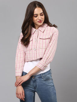 Campus Sutra - Women Pink Color Jacket