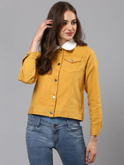 Campus Sutra - Women Yellow Color Jacket