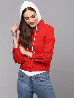 Campus Sutra - Women Red Color Jacket