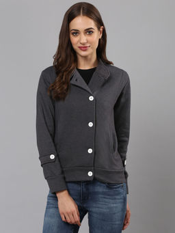 Campus Sutra - Women Grey Color Jacket
