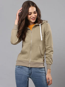 Campus Sutra - Women Olive Color Sweatshirt