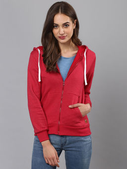Campus Sutra - Women Maroon Color Sweatshirt