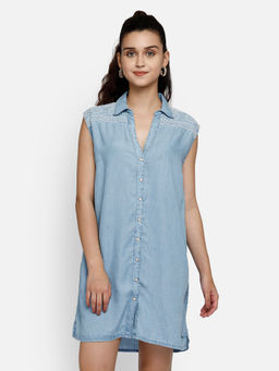 Aditi Wasan - Denim Blue Midi Shirt Dress
