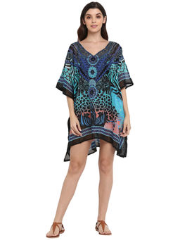 Aditi Wasan - Multi Colour Printed And Embellished Polyester Kaftan