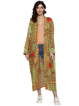 Aditi Wasan - Free Size Cotton Multicolor Printed Robe Dress