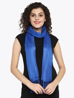 Aditi Wasan - Pashminetta Viscose Twill Solid Blue Stole