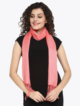 Aditi Wasan - Pashminetta Viscose Twill Solid Baby Pink Stole