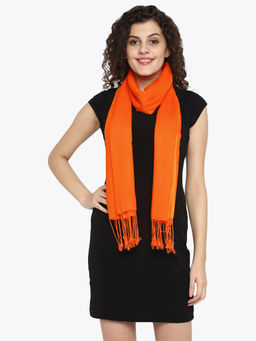 Aditi Wasan - Viscose Solid Orange Stole