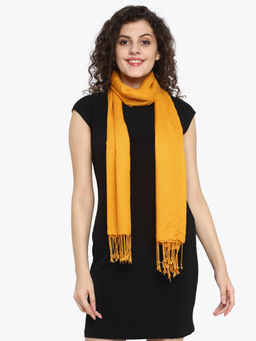 Aditi Wasan - Viscose Solid Mustard Stole