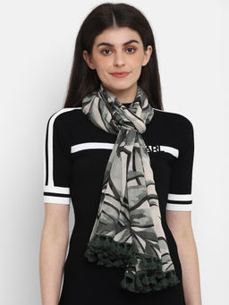 Aditi Wasan - Green Polyester Tropical Print Stole