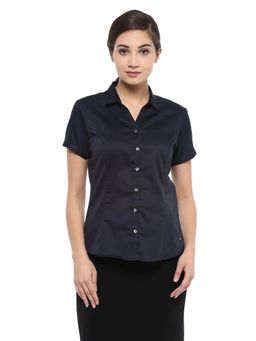Allen Solly - Solid Navy Blue Shirt