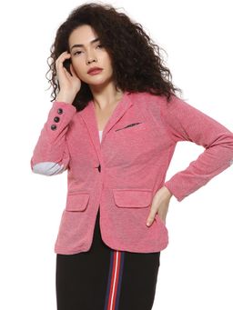Campus Sutra - Pink Solid Blazer