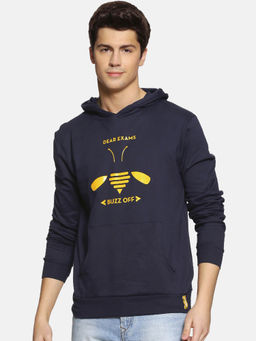 Campus Sutra - Navy Blue Printed Sweatshirt