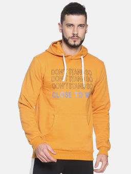 Campus Sutra - Mustard Printed Sweatshirt