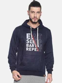 Campus Sutra - Blue Printed Sweatshirt