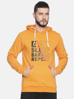 Campus Sutra - Mustard Printed Sweatshirt