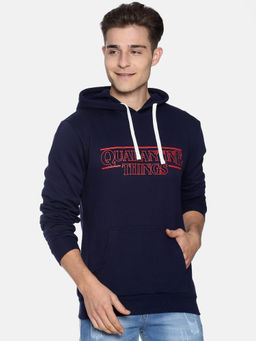Campus Sutra - Blue Printed Sweatshirt