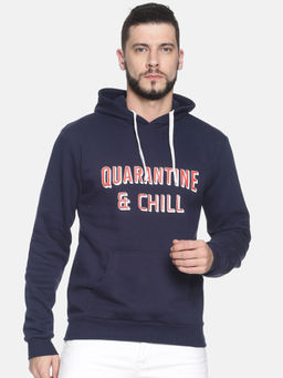 Campus Sutra - Blue Printed Sweatshirt