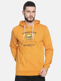 Campus Sutra - Mustard Printed Sweatshirt