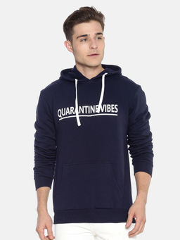 Campus Sutra - Blue Printed Sweatshirt