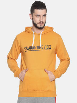 Campus Sutra - Mustard Printed Sweatshirt