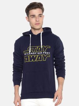 Campus Sutra - Blue Printed Sweatshirt