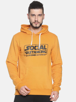 Campus Sutra - Mustard Printed Sweatshirt