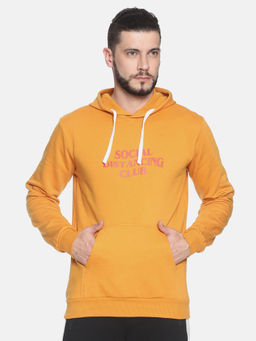 Campus Sutra - Mustard Printed Sweatshirt