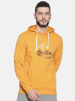 Campus Sutra - Mustard Printed Sweatshirt