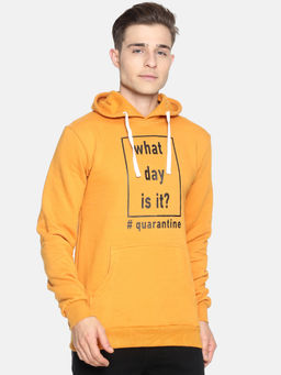 Campus Sutra - Mustard Printed Sweatshirt