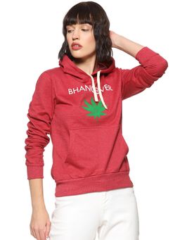 Campus Sutra - Maroon Printed Sweatshirt