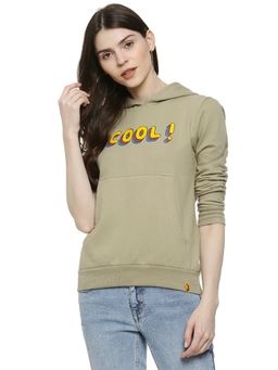 Campus Sutra - Olive Printed Sweatshirt