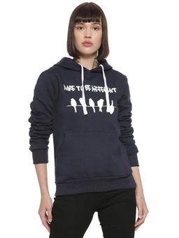 Campus Sutra - Blue Printed Sweatshirt