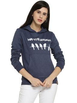 Campus Sutra - Blue Printed Sweatshirt