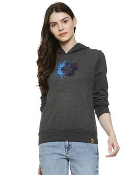 Campus Sutra - Grey Printed Sweatshirt