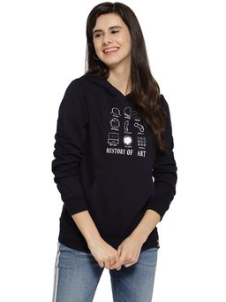 Campus Sutra - Blue Printed Sweatshirt