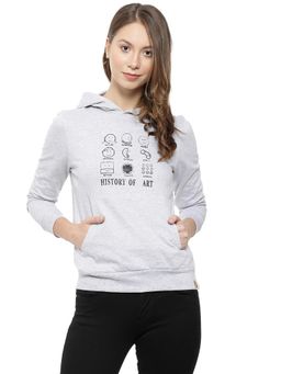 Campus Sutra - Grey Printed Sweatshirt