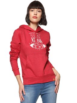 Campus Sutra - Maroon Printed Sweatshirt