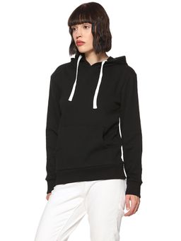 Campus Sutra - Black Solid Sweatshirt