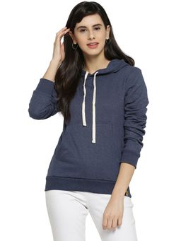 Campus Sutra - Blue Solid Sweatshirt