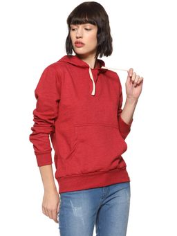 Campus Sutra - Maroon Solid Sweatshirt