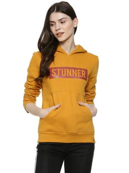 Campus Sutra - Mustard Printed Sweatshirt
