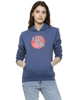 Campus Sutra - Blue Printed Sweatshirt